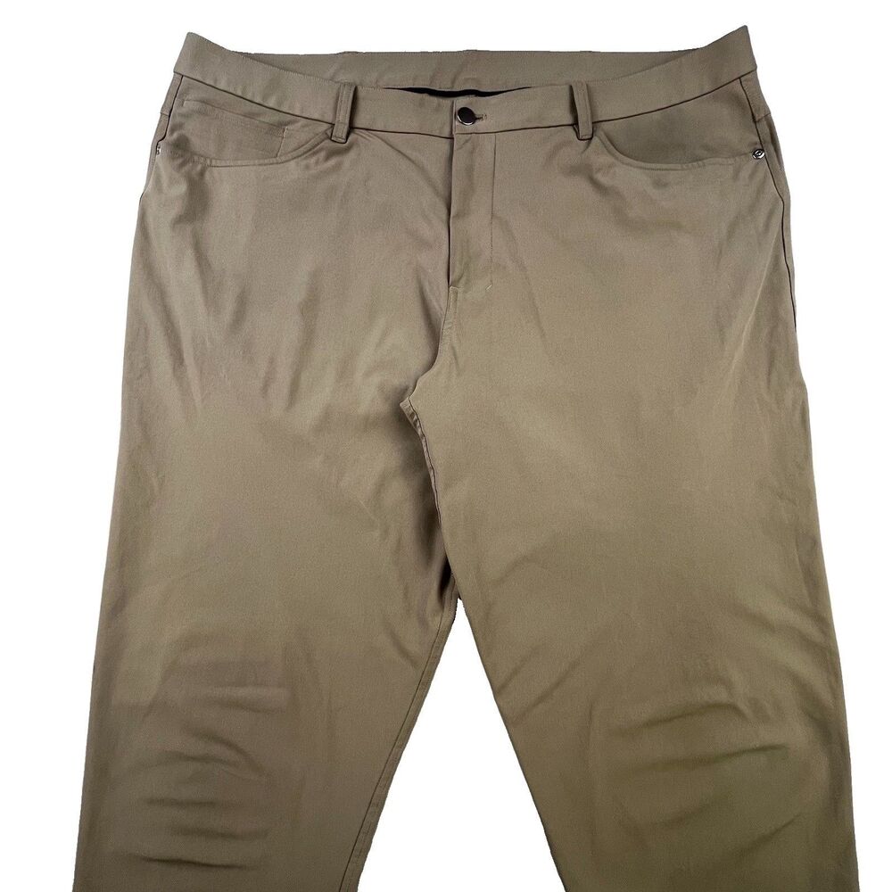 Lululemon ABC Pants 42x32 Khaki Beige Performance Warpstreme Stretch *Flaws